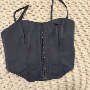 Reformation Black Corset Blouse